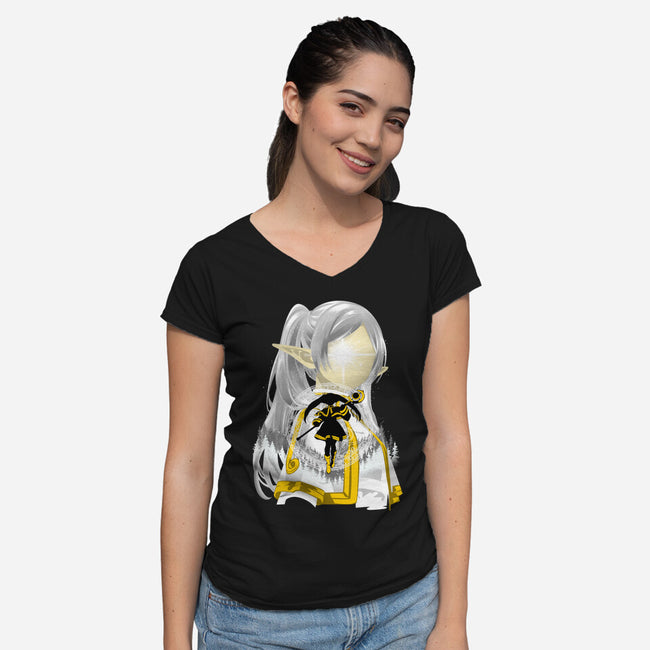Best Mentor Mage Frieren-Womens-V-Neck-Tee-hypertwenty