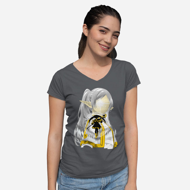 Best Mentor Mage Frieren-Womens-V-Neck-Tee-hypertwenty