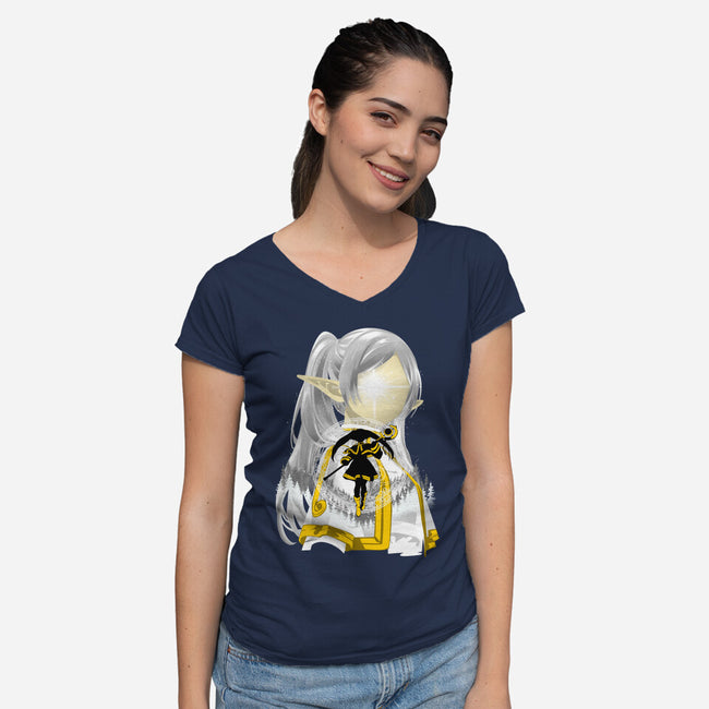 Best Mentor Mage Frieren-Womens-V-Neck-Tee-hypertwenty