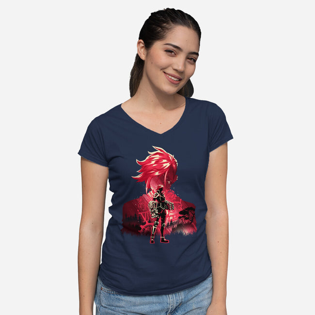 Vi Is Violet-Womens-V-Neck-Tee-hypertwenty