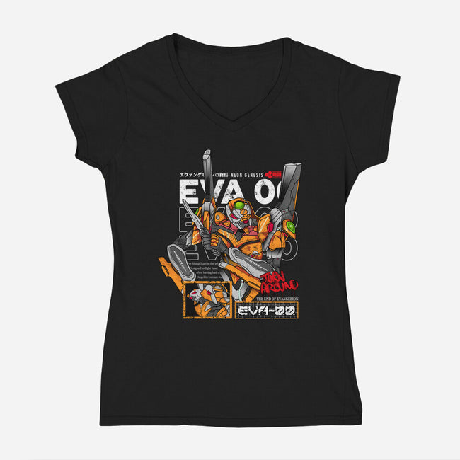 Eva Mecha 00-Womens-V-Neck-Tee-hirolabs
