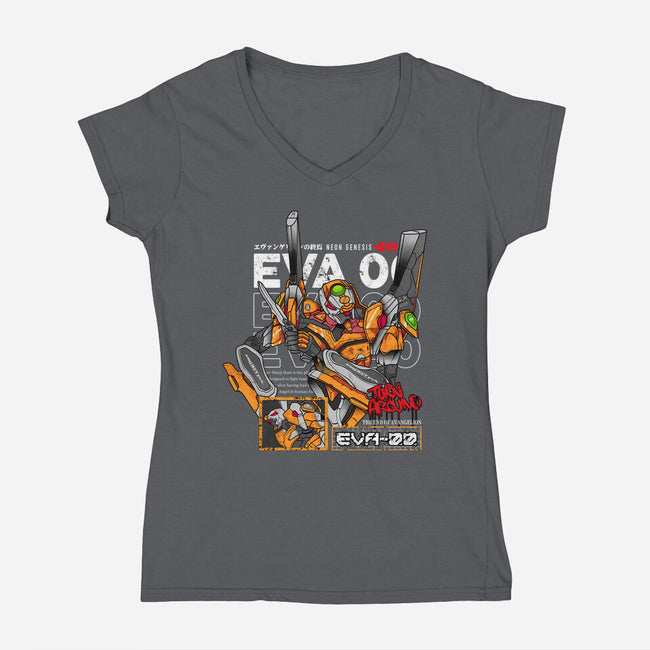 Eva Mecha 00-Womens-V-Neck-Tee-hirolabs