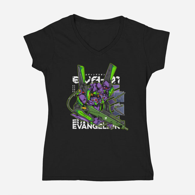Evangelion 01-Womens-V-Neck-Tee-hirolabs