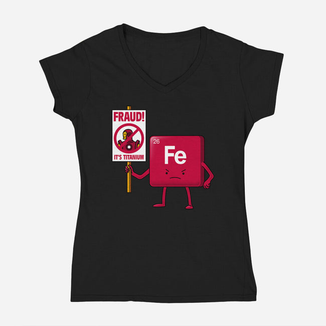 Iron Against Fraud-Womens-V-Neck-Tee-patrickgp