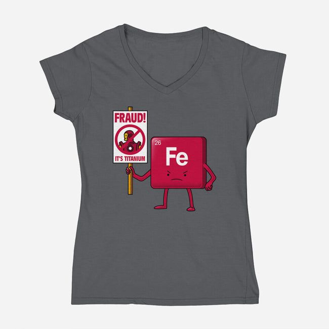Iron Against Fraud-Womens-V-Neck-Tee-patrickgp