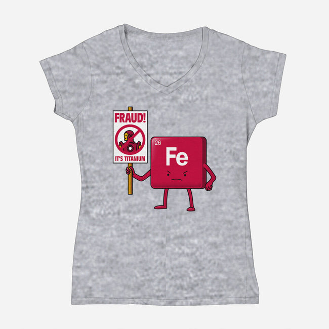 Iron Against Fraud-Womens-V-Neck-Tee-patrickgp