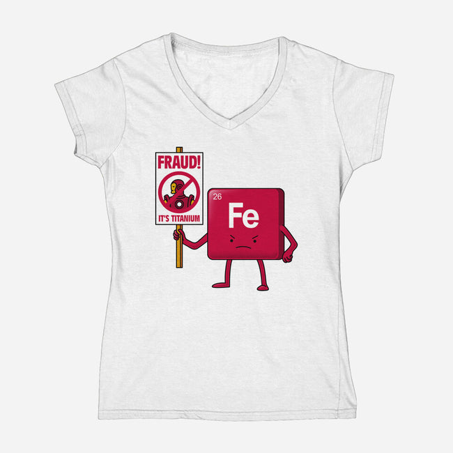 Iron Against Fraud-Womens-V-Neck-Tee-patrickgp