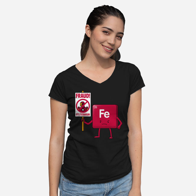 Iron Against Fraud-Womens-V-Neck-Tee-patrickgp