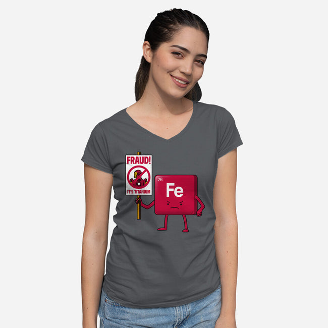 Iron Against Fraud-Womens-V-Neck-Tee-patrickgp