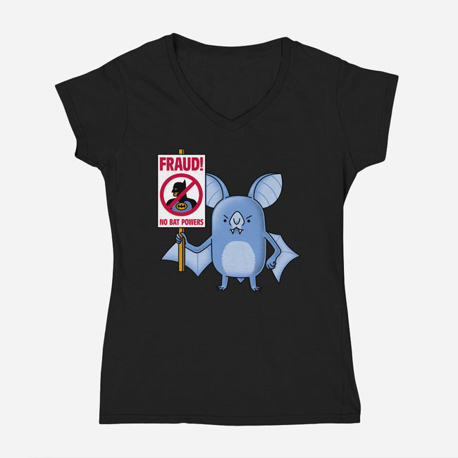 Bats Against Fraud-Womens-V-Neck-Tee-patrickgp