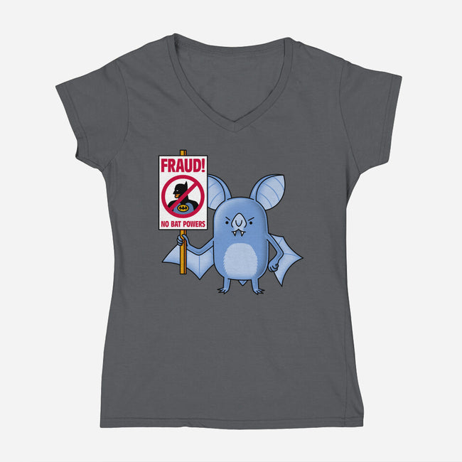 Bats Against Fraud-Womens-V-Neck-Tee-patrickgp