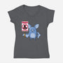 Bats Against Fraud-Womens-V-Neck-Tee-patrickgp