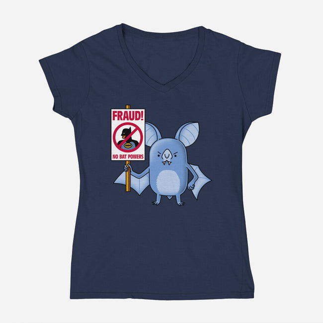 Bats Against Fraud-Womens-V-Neck-Tee-patrickgp