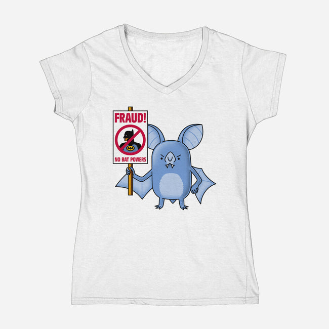 Bats Against Fraud-Womens-V-Neck-Tee-patrickgp