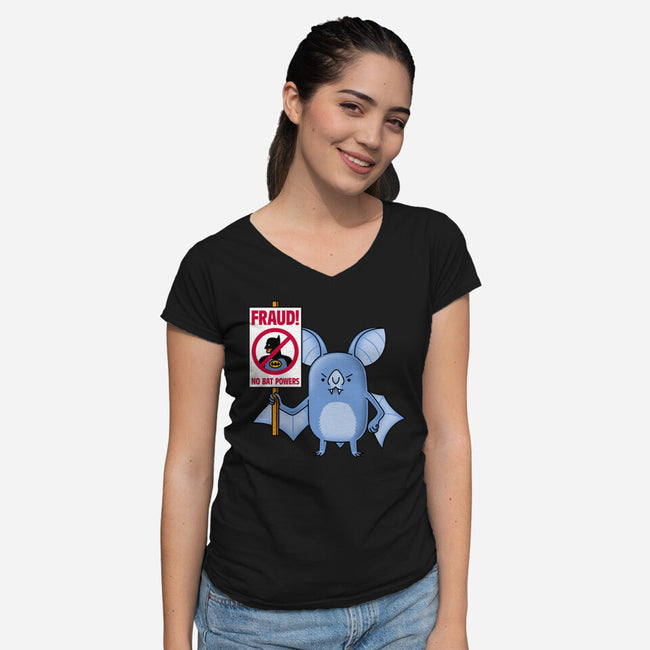 Bats Against Fraud-Womens-V-Neck-Tee-patrickgp