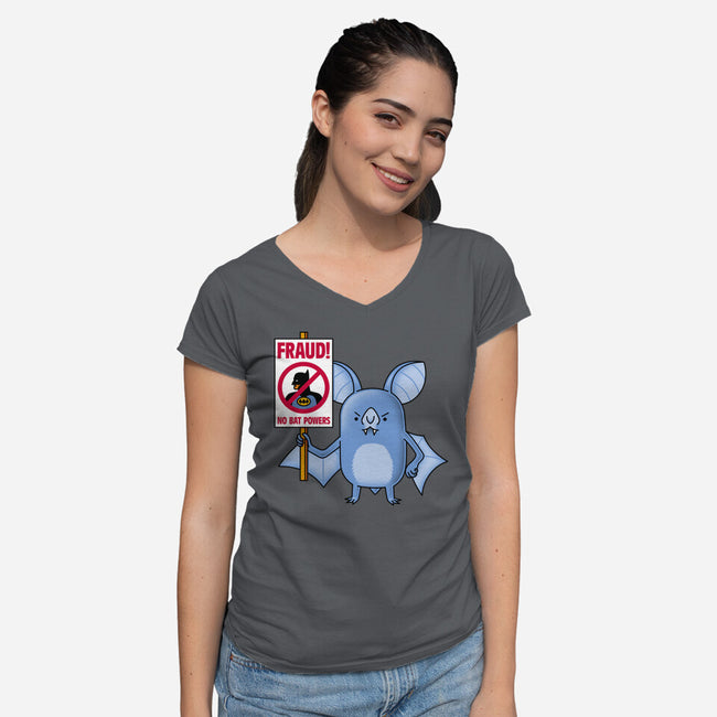 Bats Against Fraud-Womens-V-Neck-Tee-patrickgp