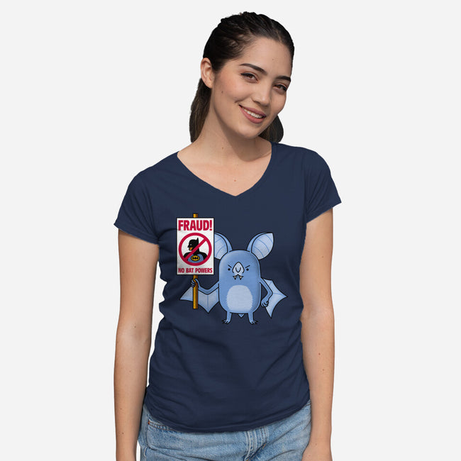 Bats Against Fraud-Womens-V-Neck-Tee-patrickgp