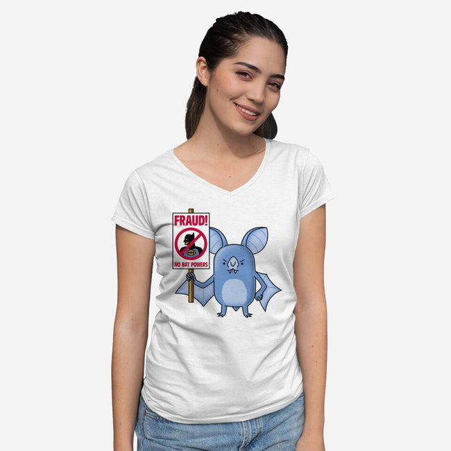 Bats Against Fraud-Womens-V-Neck-Tee-patrickgp