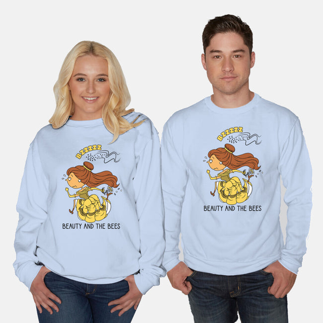 Beauty And The Bees-Unisex-Crew Neck-Sweatshirt-imisko
