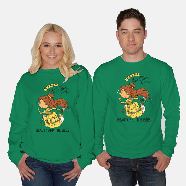 Beauty And The Bees-Unisex-Crew Neck-Sweatshirt-imisko