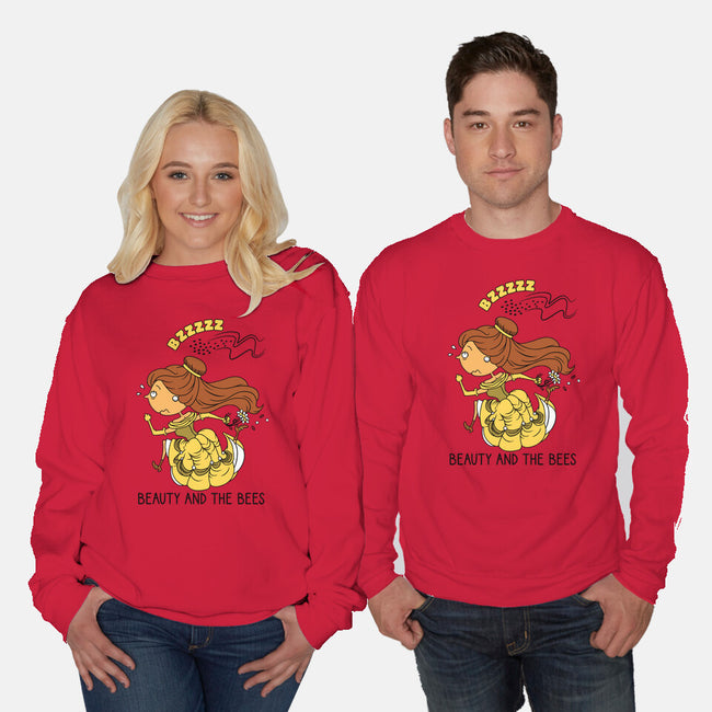 Beauty And The Bees-Unisex-Crew Neck-Sweatshirt-imisko
