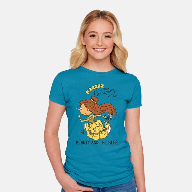 Beauty And The Bees-Womens-Fitted-Tee-imisko