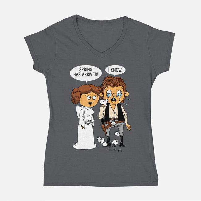 Allergy Wars-Womens-V-Neck-Tee-imisko
