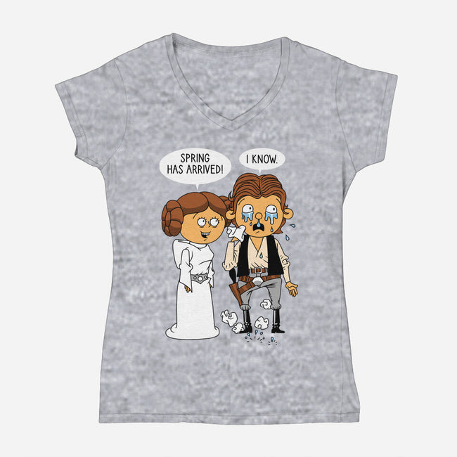 Allergy Wars-Womens-V-Neck-Tee-imisko
