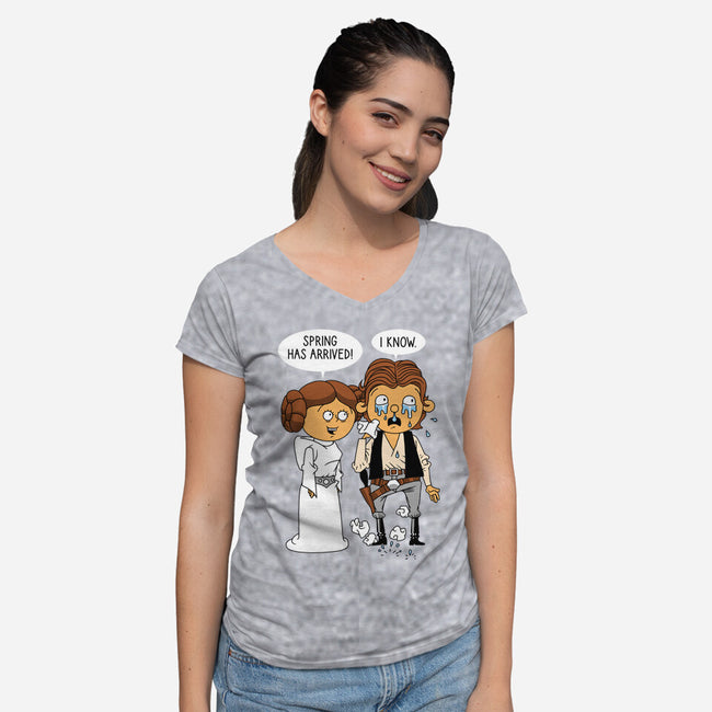 Allergy Wars-Womens-V-Neck-Tee-imisko
