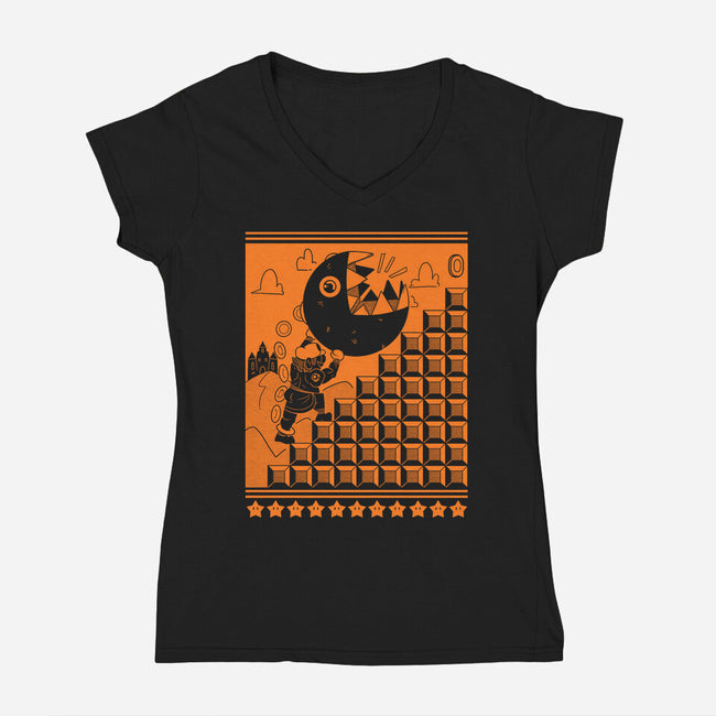 The Plumber’s Punishment-Womens-V-Neck-Tee-Heyra Vieira