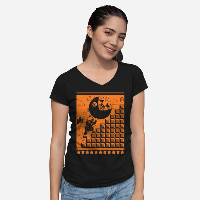 The Plumber’s Punishment-Womens-V-Neck-Tee-Heyra Vieira