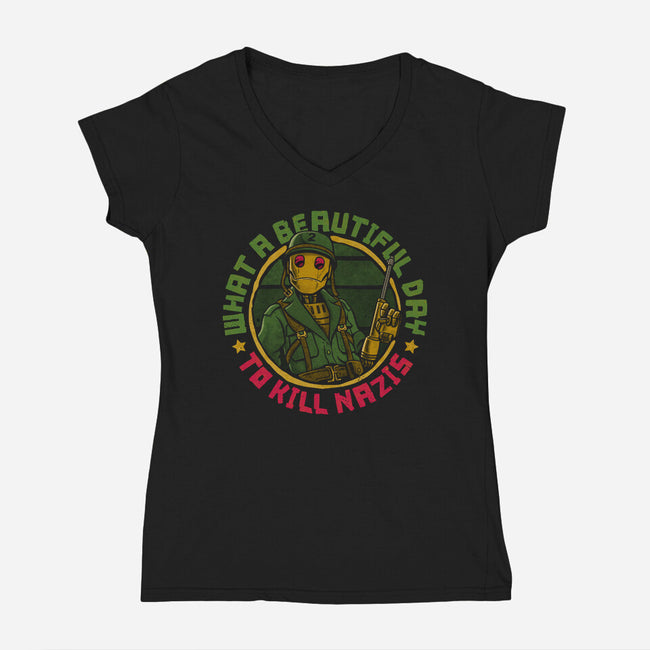 Beautiful Day-Womens-V-Neck-Tee-teesgeex