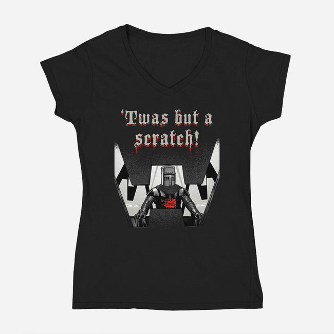 Twas But A Scratch-Womens-V-Neck-Tee-Tronyx79