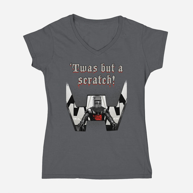 Twas But A Scratch-Womens-V-Neck-Tee-Tronyx79