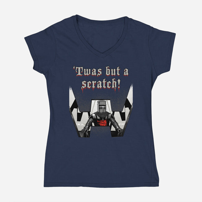 Twas But A Scratch-Womens-V-Neck-Tee-Tronyx79