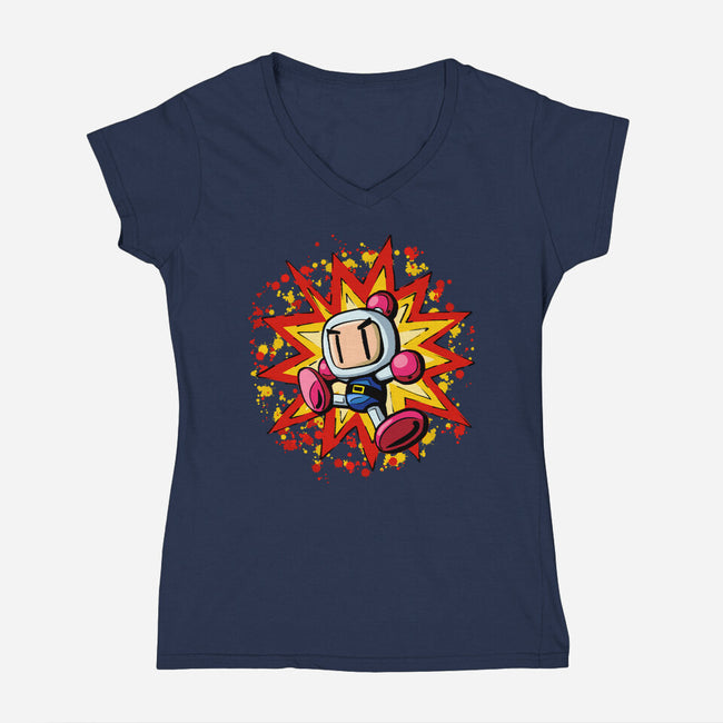 Bomb Hero-Womens-V-Neck-Tee-nickzzarto