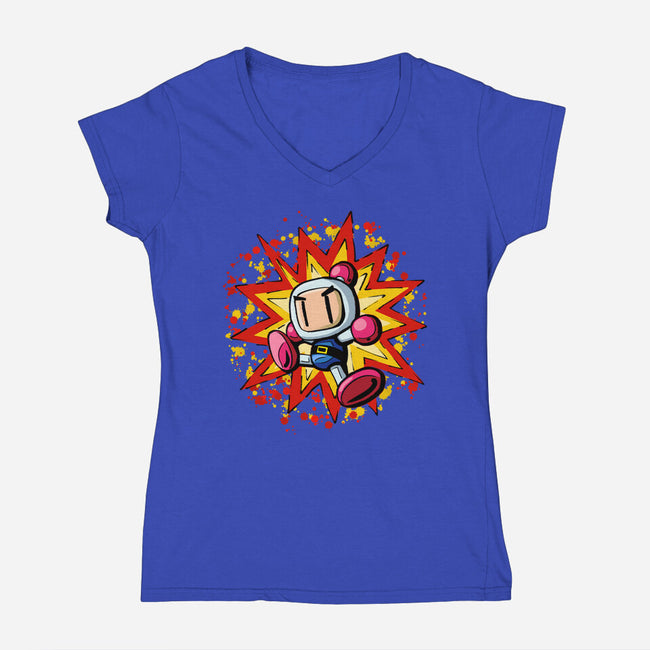 Bomb Hero-Womens-V-Neck-Tee-nickzzarto