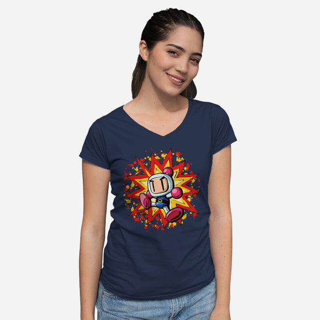 Bomb Hero-Womens-V-Neck-Tee-nickzzarto