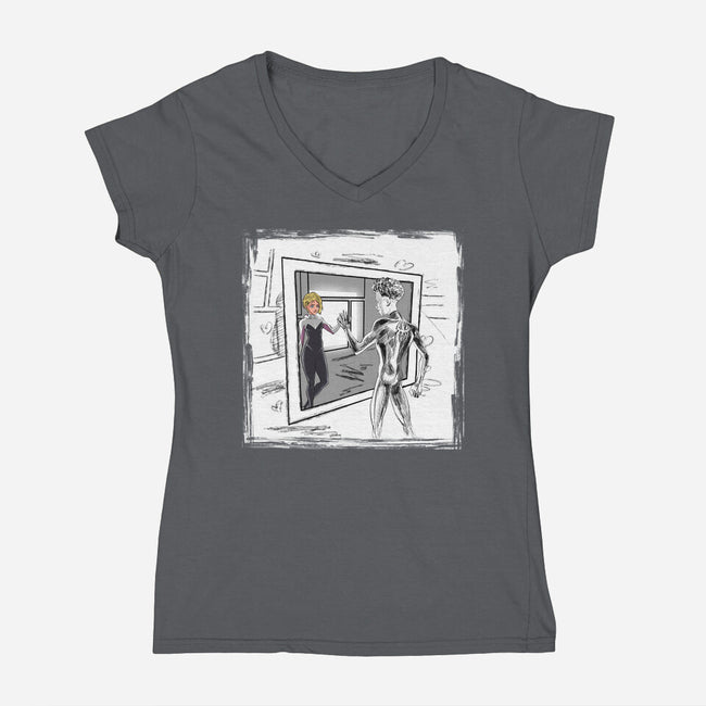Take On Me Gwen-Womens-V-Neck-Tee-zascanauta