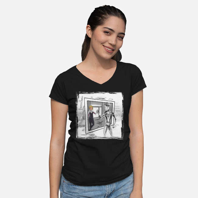 Take On Me Gwen-Womens-V-Neck-Tee-zascanauta
