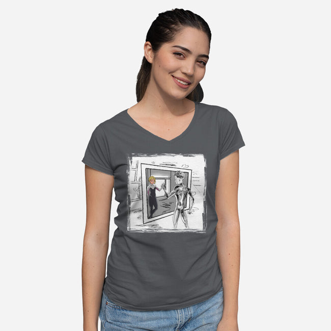 Take On Me Gwen-Womens-V-Neck-Tee-zascanauta