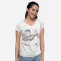 USS Enterprise Sumi-e-Womens-V-Neck-Tee-Astrobot Invention
