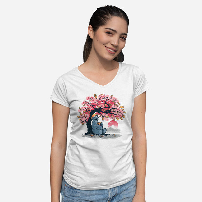 Cookie Blossom-Womens-V-Neck-Tee-erion_designs