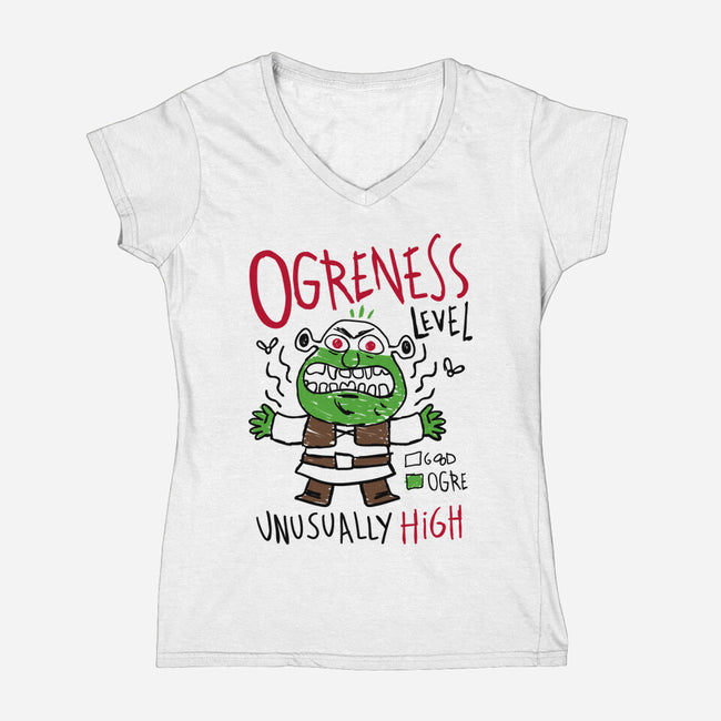 Ogreness Level-Womens-V-Neck-Tee-demonigote