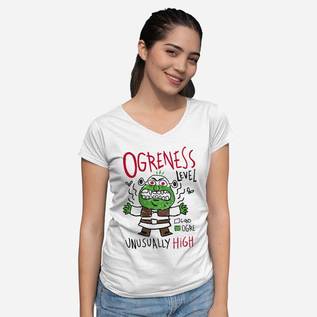 Ogreness Level-Womens-V-Neck-Tee-demonigote