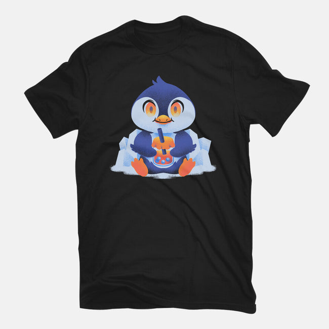Bubble Tea Penguin-Womens-Fitted-Tee-FunkVampire