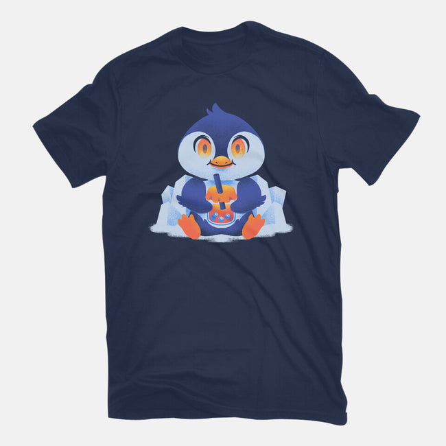 Bubble Tea Penguin-Womens-Fitted-Tee-FunkVampire