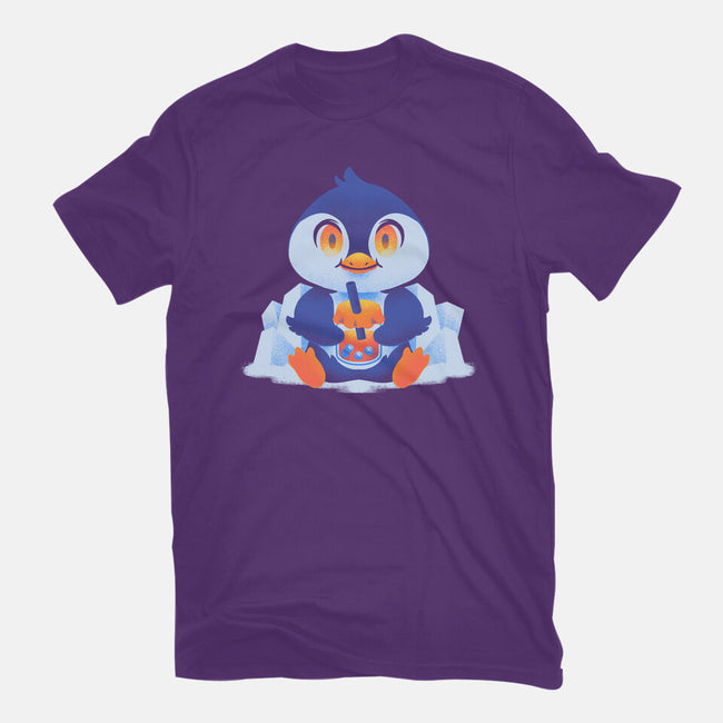 Bubble Tea Penguin-Womens-Fitted-Tee-FunkVampire