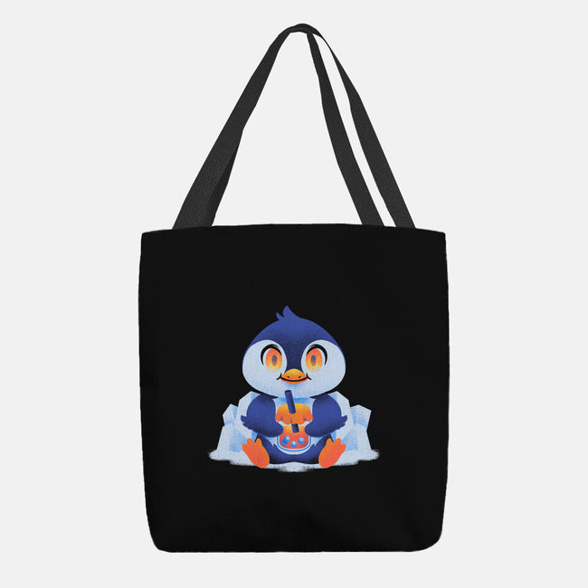 Bubble Tea Penguin-None-Basic Tote-Bag-FunkVampire