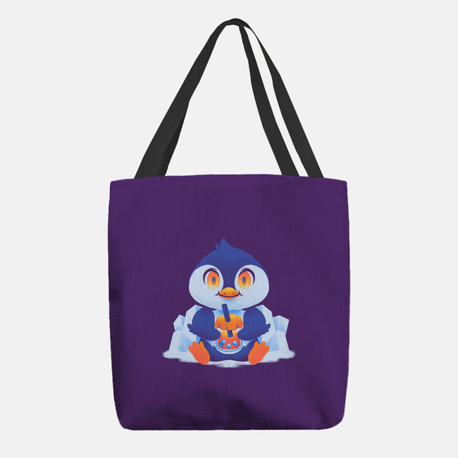 Bubble Tea Penguin-None-Basic Tote-Bag-FunkVampire